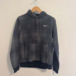 Nike Vintage All Over Print Geometric Abstract Pattern Pullover Hoodie Size M